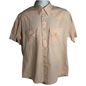 Vintage DALE'S Made in USA Pearl Snap‎ Short Sleeve Western Striped Shirt Large